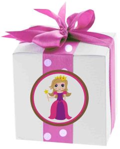 White box with pink bow and a Princess embellishment